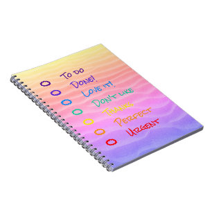 Regenbogenaufgaben Notizblock