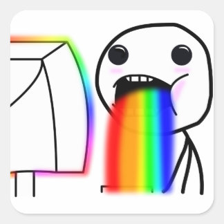 Regenbogenaufkleber Quadratischer Aufkleber