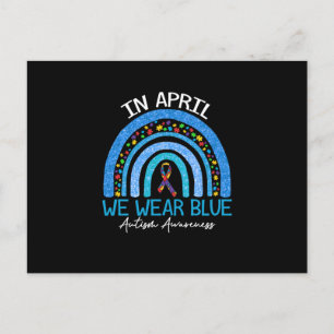 Regenbogenautismus Im April tragen wir Blauautismu Ankündigungspostkarte