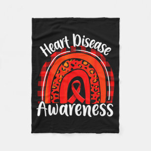 Regenbogenband Wir tragen rotes Herz-Krankheitsbew Fleecedecke