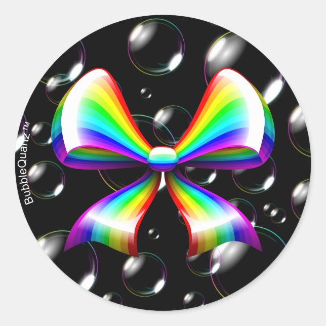 Regenbogenbänder Runder Aufkleber (Vorderseite)