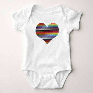 Regenbogenbandkabel Herz Babykrabbler Baby Strampler