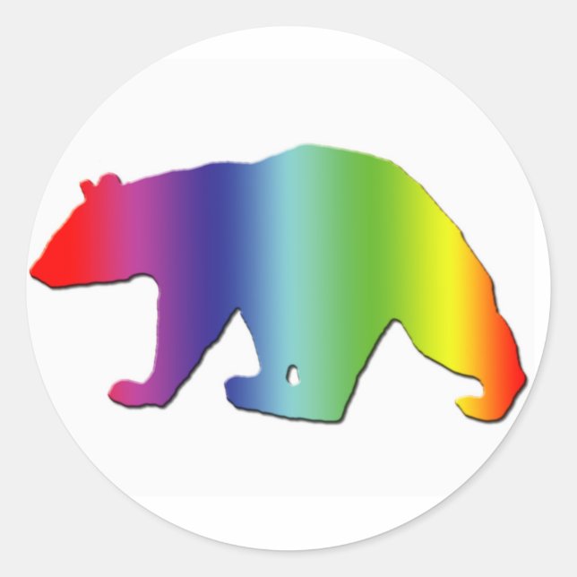 Regenbogenbär Runder Aufkleber (Vorderseite)