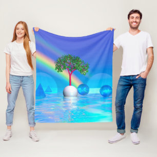 Regenbogenbaum Fleecedecke