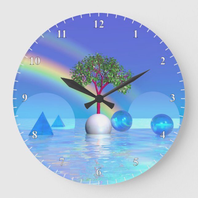 Regenbogenbaum Große Wanduhr (Vorderseite)