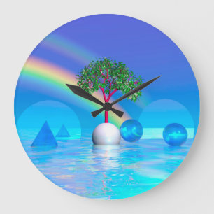 Regenbogenbaum Große Wanduhr