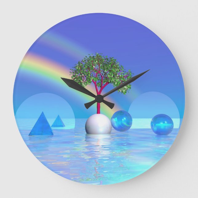 Regenbogenbaum Große Wanduhr (Vorderseite)