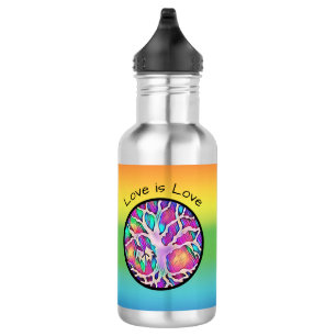 Regenbogenbaum "Liebe ist Liebe" Wasserflasche