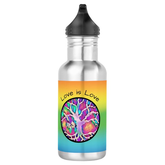 Regenbogenbaum "Liebe ist Liebe" Wasserflasche (Rechts)