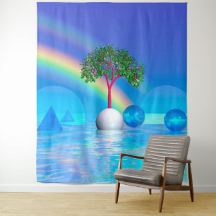 Regenbogenbaum Wandteppich