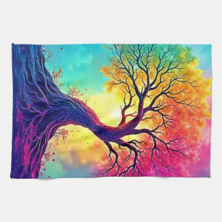 Regenbogenbaum: Wurzeln unendlicher Hoffnung Kunst Geschirrtuch