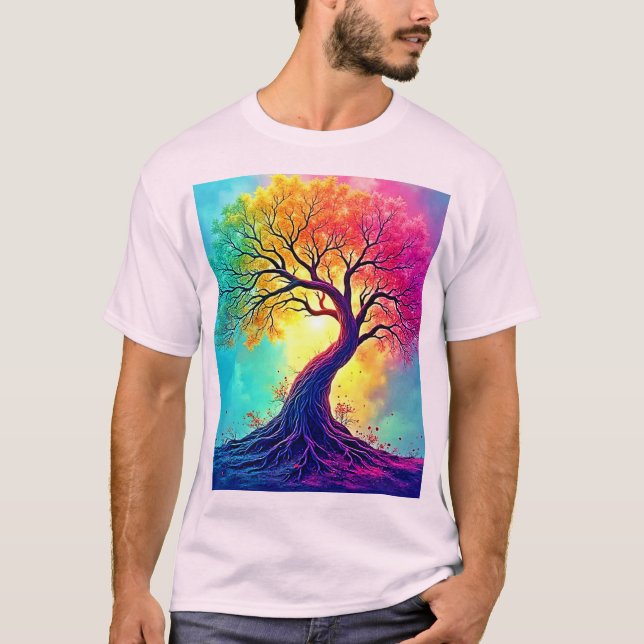 Regenbogenbaum: Wurzeln unendlicher Hoffnung Kunst T-Shirt (Vorderseite)