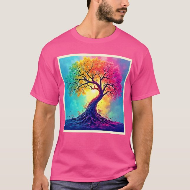Regenbogenbaum: Wurzeln unendlicher Hoffnung Kunst T-Shirt (Vorderseite)