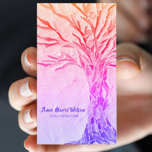 Regenbogenbaum Yoga Instructor Pink Visitenkarte