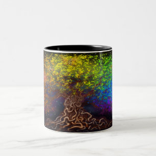 Regenbogenbaum Zweifarben-Kaffeetasse Zweifarbige Tasse