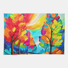 Regenbogenbäume: Lebhafter Wald