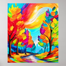 Regenbogenbäume: Lebhafter Wald