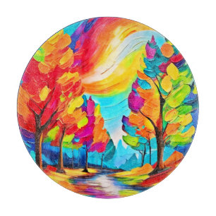 Regenbogenbäume: Lebhafter Wald Schneidebrett