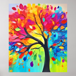 Regenbogenbäume Poster