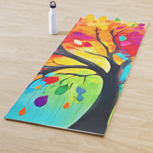 Regenbogenbäume Yogamatte (Beispiel)