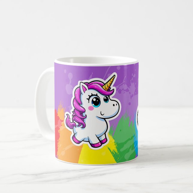 Regenbogenbecher Kaffeetasse (Vorderseite Links)
