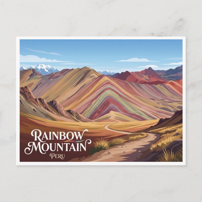 Regenbogenberg Cusco Peru Postkarte (Vorderseite)