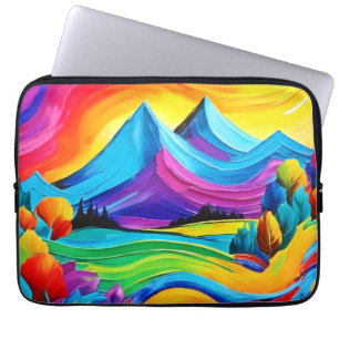 Regenbogenberg-Majestät-Kunst Laptopschutzhülle