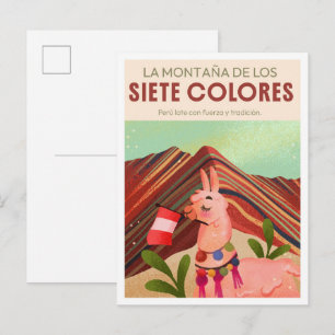 Regenbogenberg Peru Kunst Vintage Reise Postkarte