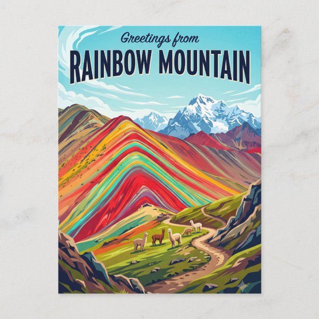 Regenbogenberg Peru Postkarte (Vorderseite)