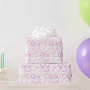 Regenbogenblasen auf Weiß Geschenkpapier