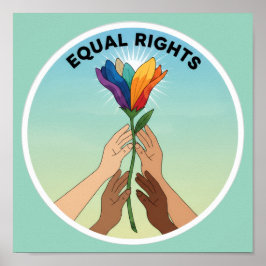 Regenbogenblume für gleiche Rechte – Vielfalt und  Poster