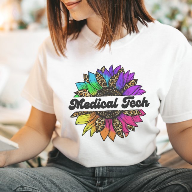 Regenbogenblume T-Shirt (Medical Tech Profession Rainbow Sunflower T-Shirt
)