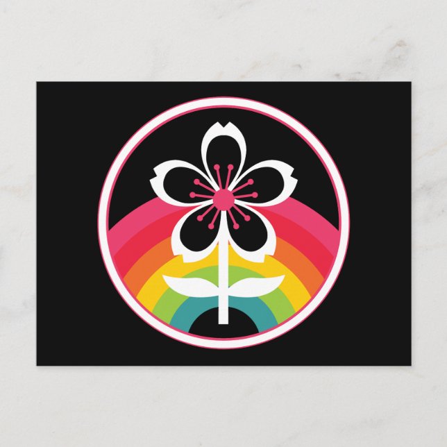Regenbogenblüte Postkarte (Vorderseite)