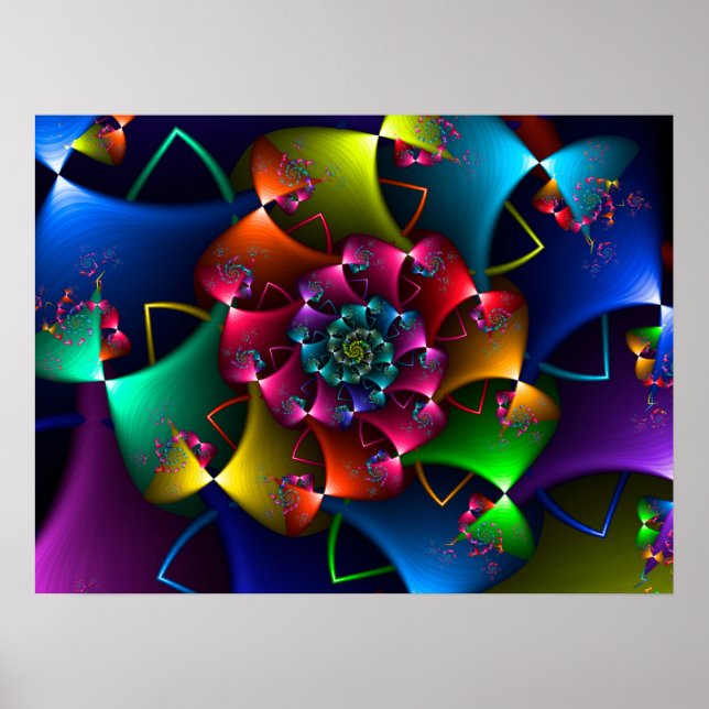 Regenbogenbögen-Fraktal Poster (Vorne)