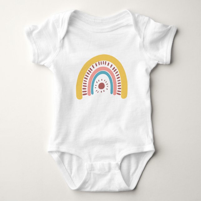 Regenbogenboho Baby Strampler (Vorderseite)