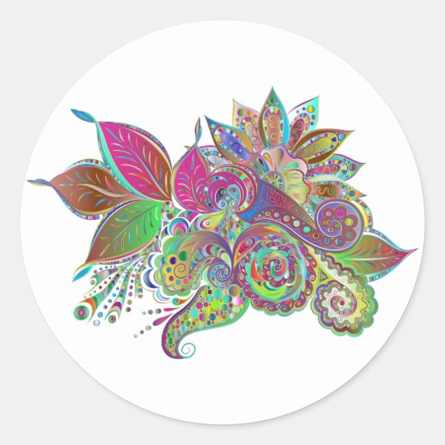 Regenbogenbouquetaufkleber Runder Aufkleber (Vorderseite)