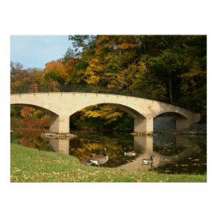 Regenbogenbrücke im Herbst am Grove City College Poster