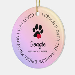 Regenbogenbrücke Pfotenabdruck Personalisierte Hau Keramik Ornament