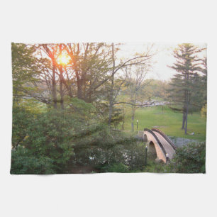 Regenbogenbrücke Sonnenuntergang am Grove City Col Geschirrtuch
