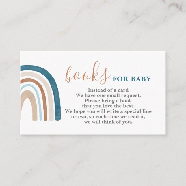 Regenbogenbücher für Baby Boy Card Begleitkarte (Vorderseite)