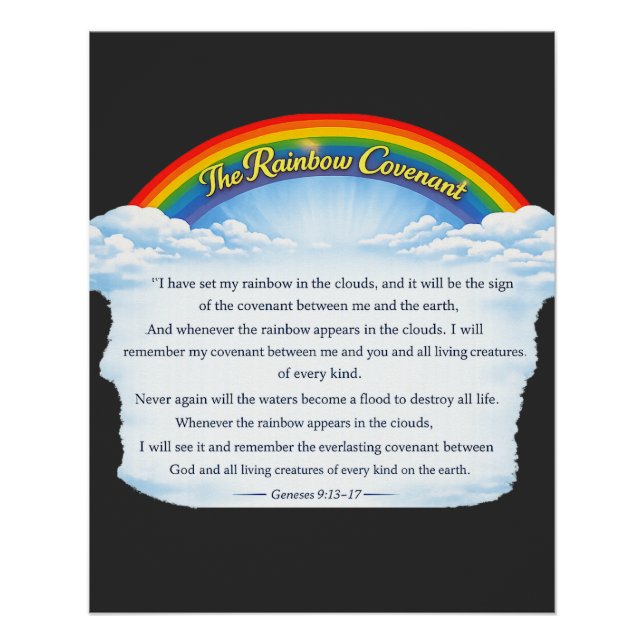 Regenbogenbund über Wolken Poster (Vorderseite)