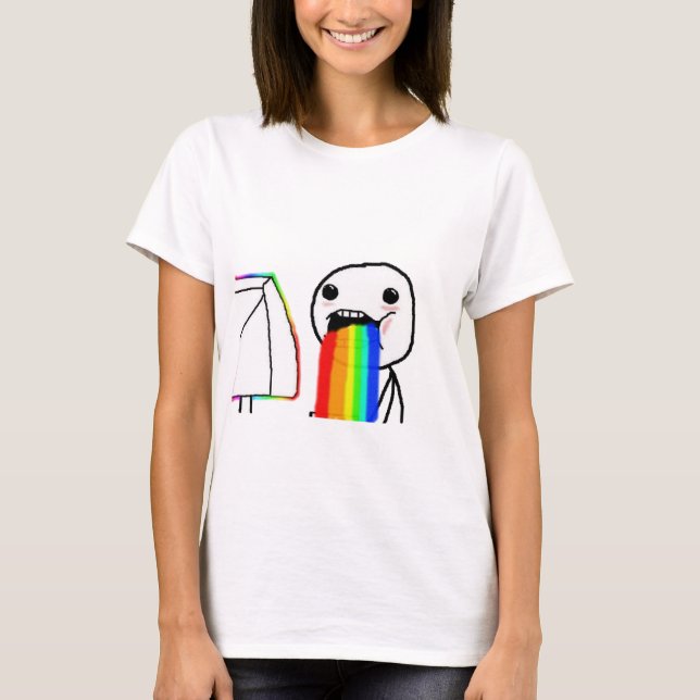 Regenbogencomputergesicht T-Shirt (Vorderseite)