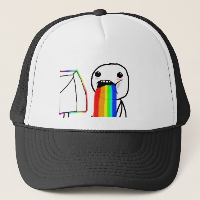Regenbogencomputergesicht Truckerkappe (Vorderseite)