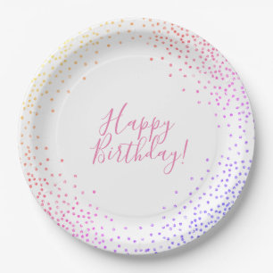 Regenbogenconfetti-alles- Gute zum Pappteller
