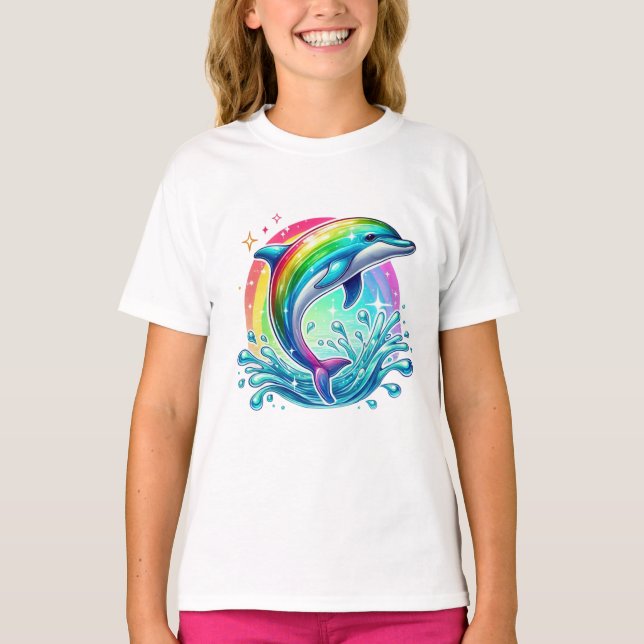 Regenbogendelphin T-Shirt (Vorderseite)