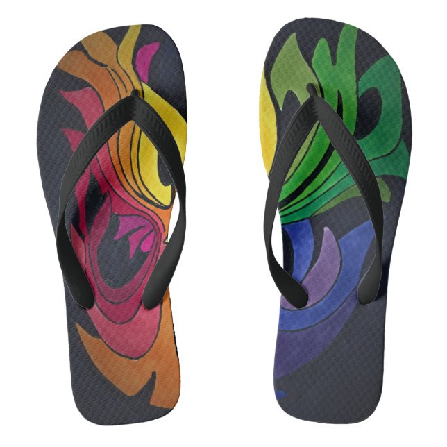 Regenbogendesign Flip Flops (Fußbett)