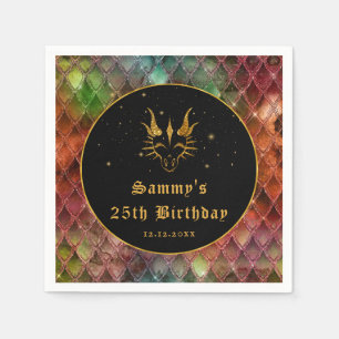 Regenbogendrachen-Schuppen Gold-falscher Glitter G Serviette