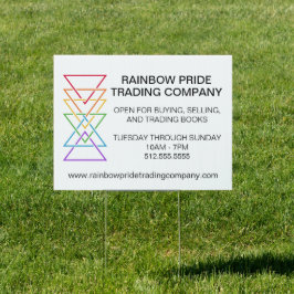 Regenbogendreieck Firmenlogo für Gay Pride auf dem Gartenschild