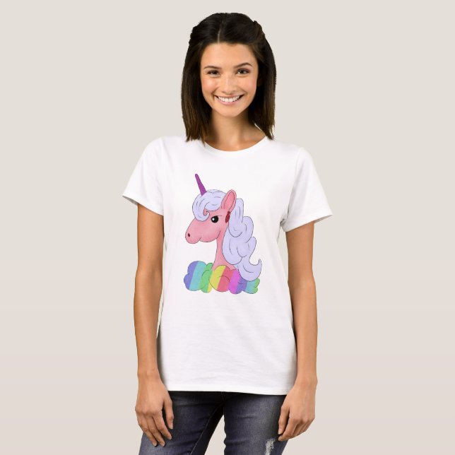 Regenbogeneinhorn T-Shirt (Vorne ganz)