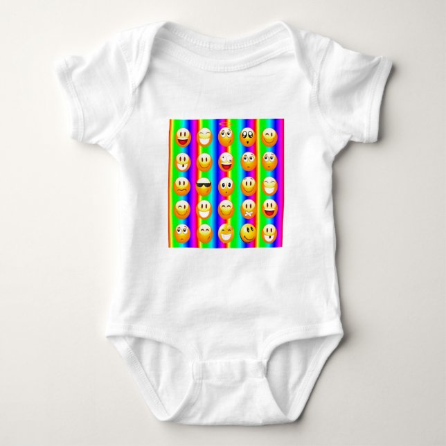 Regenbogenemoji Baby Strampler (Vorderseite)